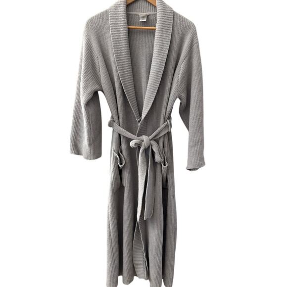 Natori Tranquility Chenille Midi Robe Gray Size Medium - Picture 2 of 11